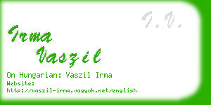 irma vaszil business card